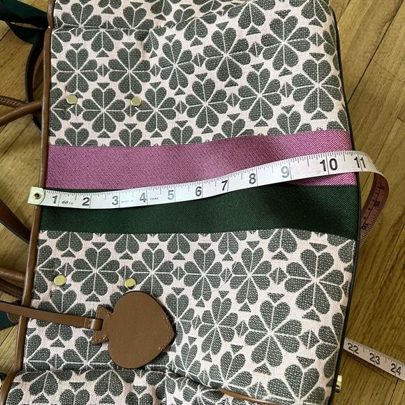 Kate Spade Medium Everything Tote Bag pink green w pouch - Picture 14 of 16